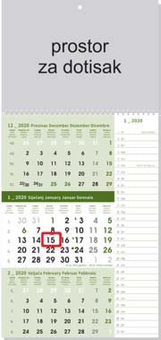 KALENDARI TRODJELNI POSLOVNI PLANER ZELENI